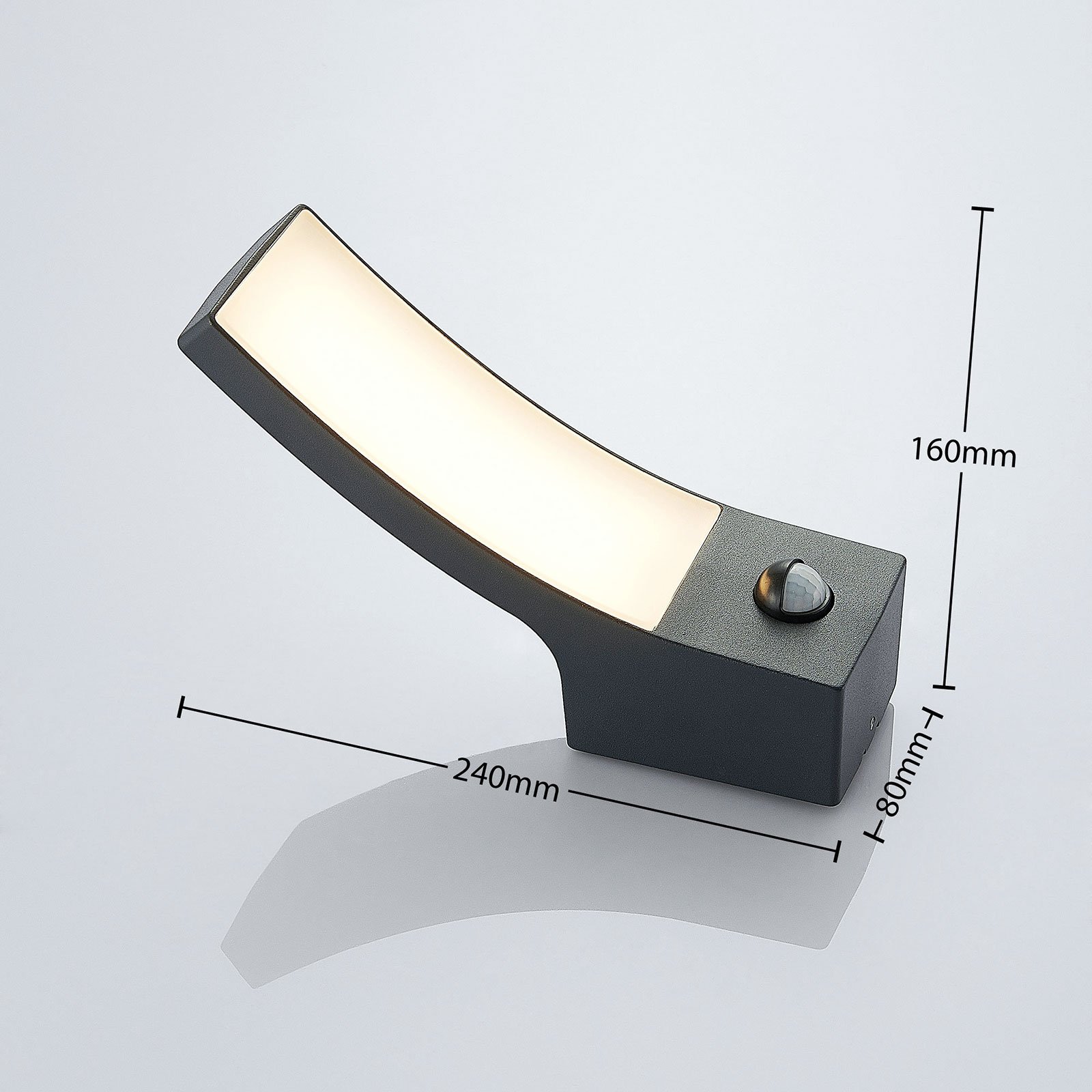Ilvita LED Buiten Wandlamp w/Sensor Anthracite - Lindby