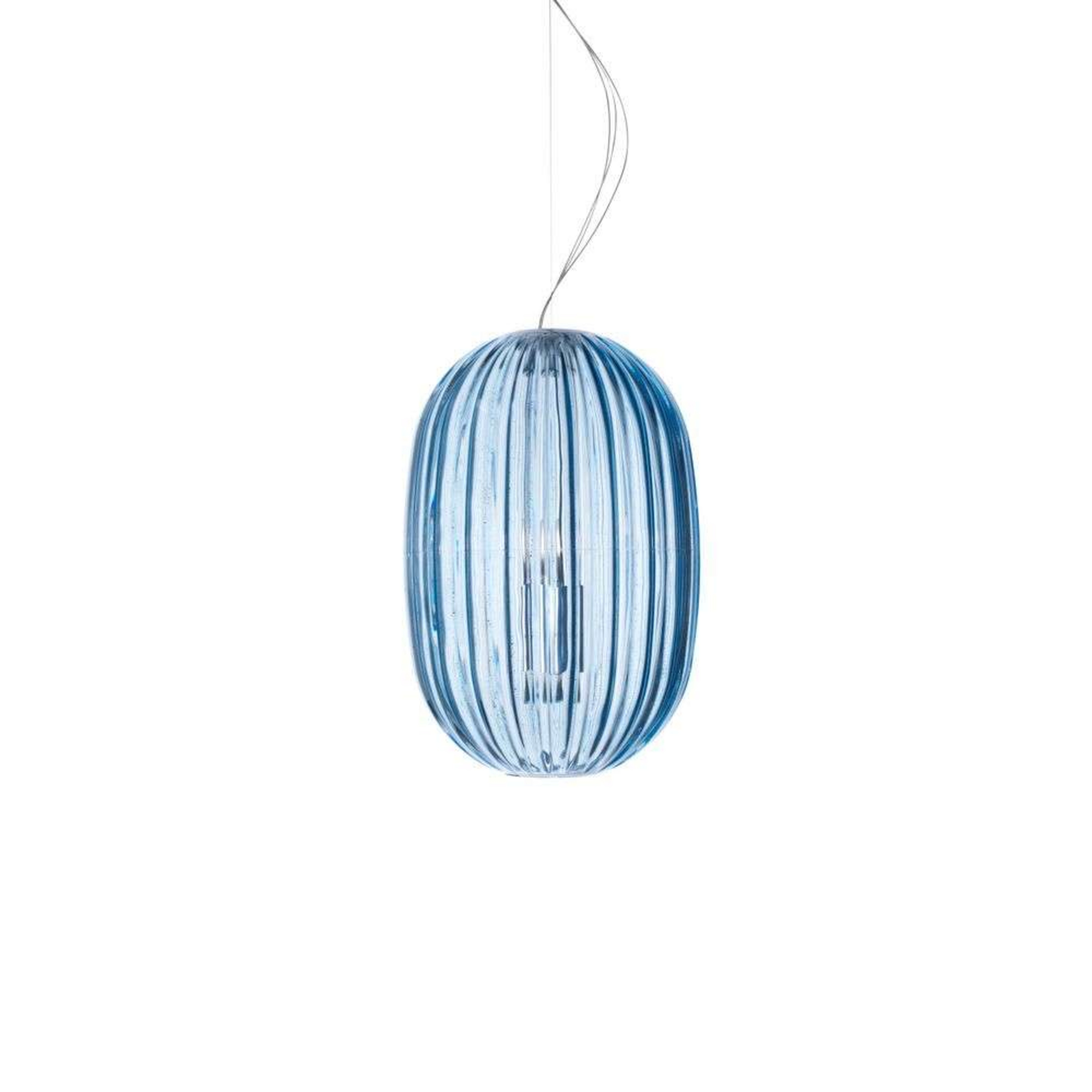 Plass Medium Pendelleuchte Hell Blau 3,2m - Foscarini