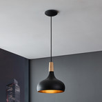 Lampă suspendată Sabinar, 1 lumină, negru, Ø 28 cm