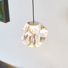 LOOM DESIGN LED závesné svetlo Ľadová guľa, chróm/čierna, Ø 10,5 cm