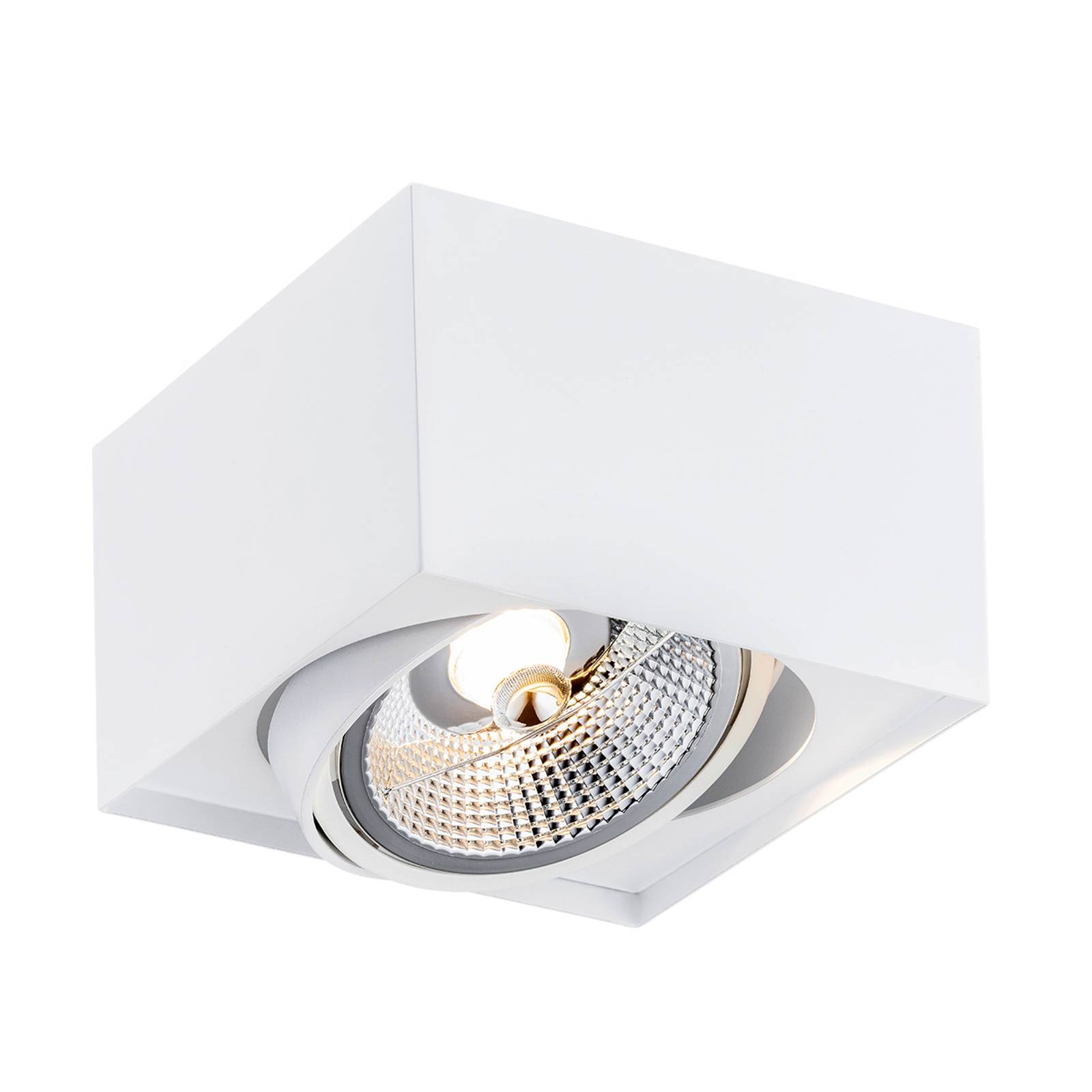 Euluna Ronda ceiling spotlight, one-bulb, white - Living / Dining Room - Flush Ceiling Light - dimmable - Modern
