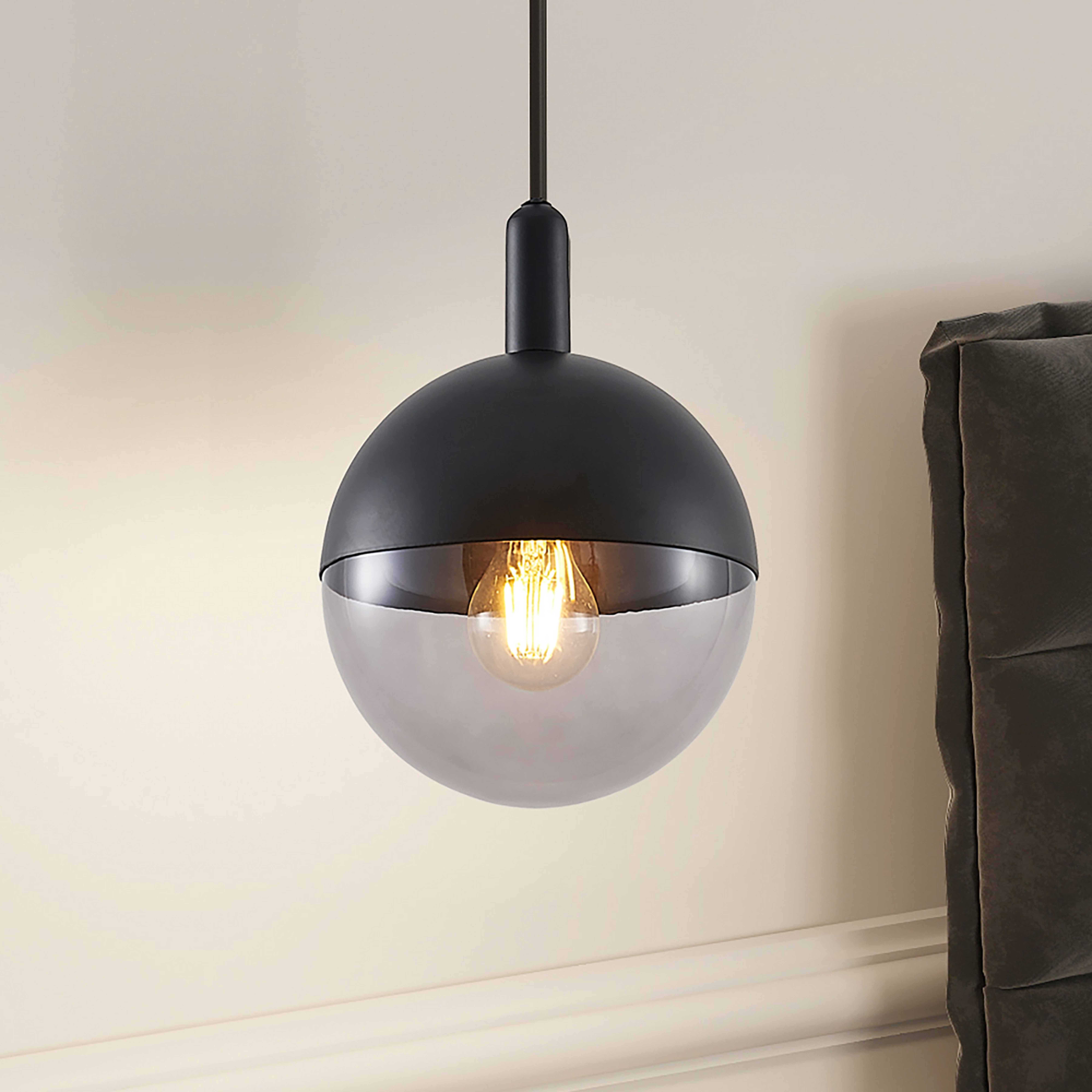 Lucande Dustian hanging light, glass sphere