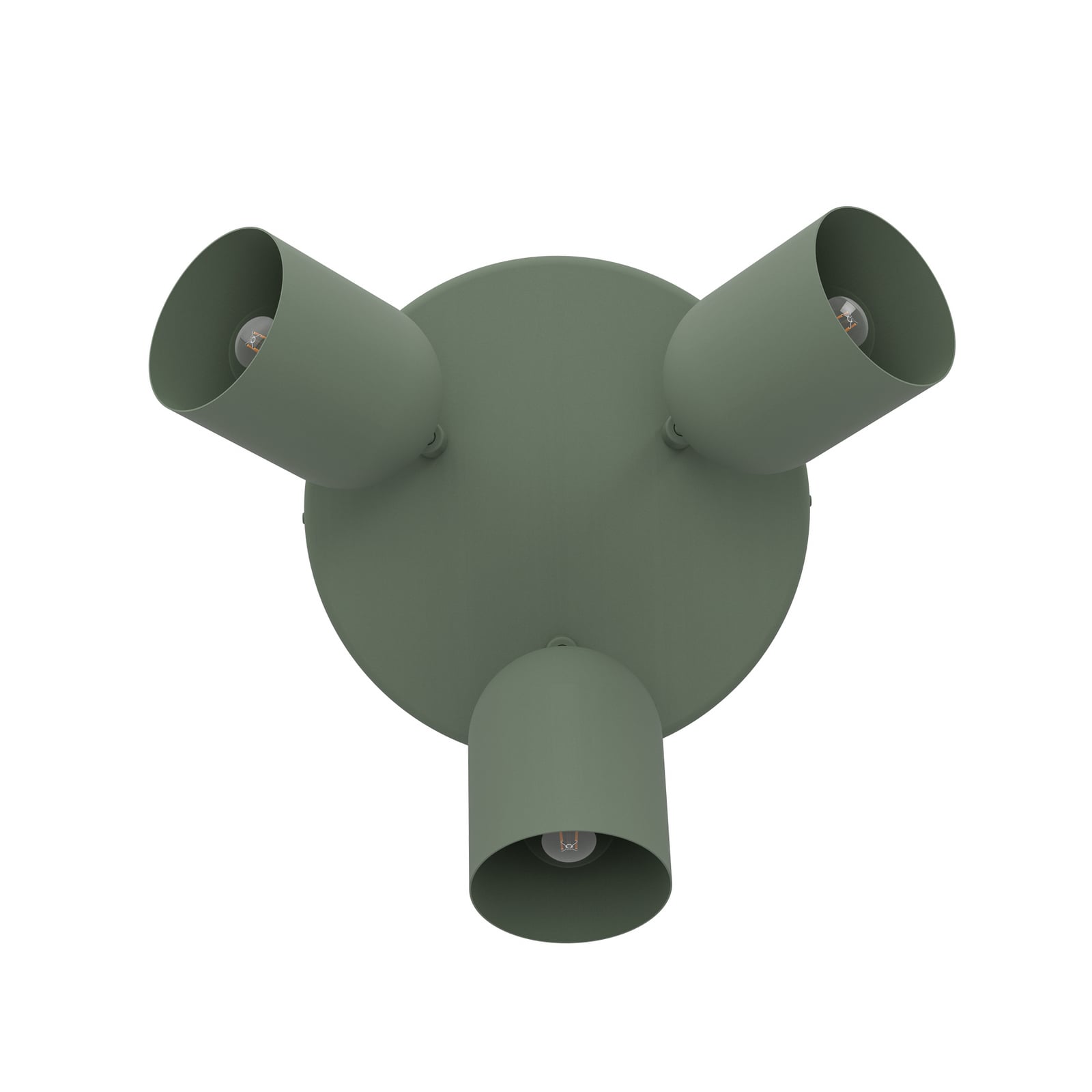 Deckenstrahler Tilston, dunkelgrün, Ø 25 cm, 3-flg., Stahl