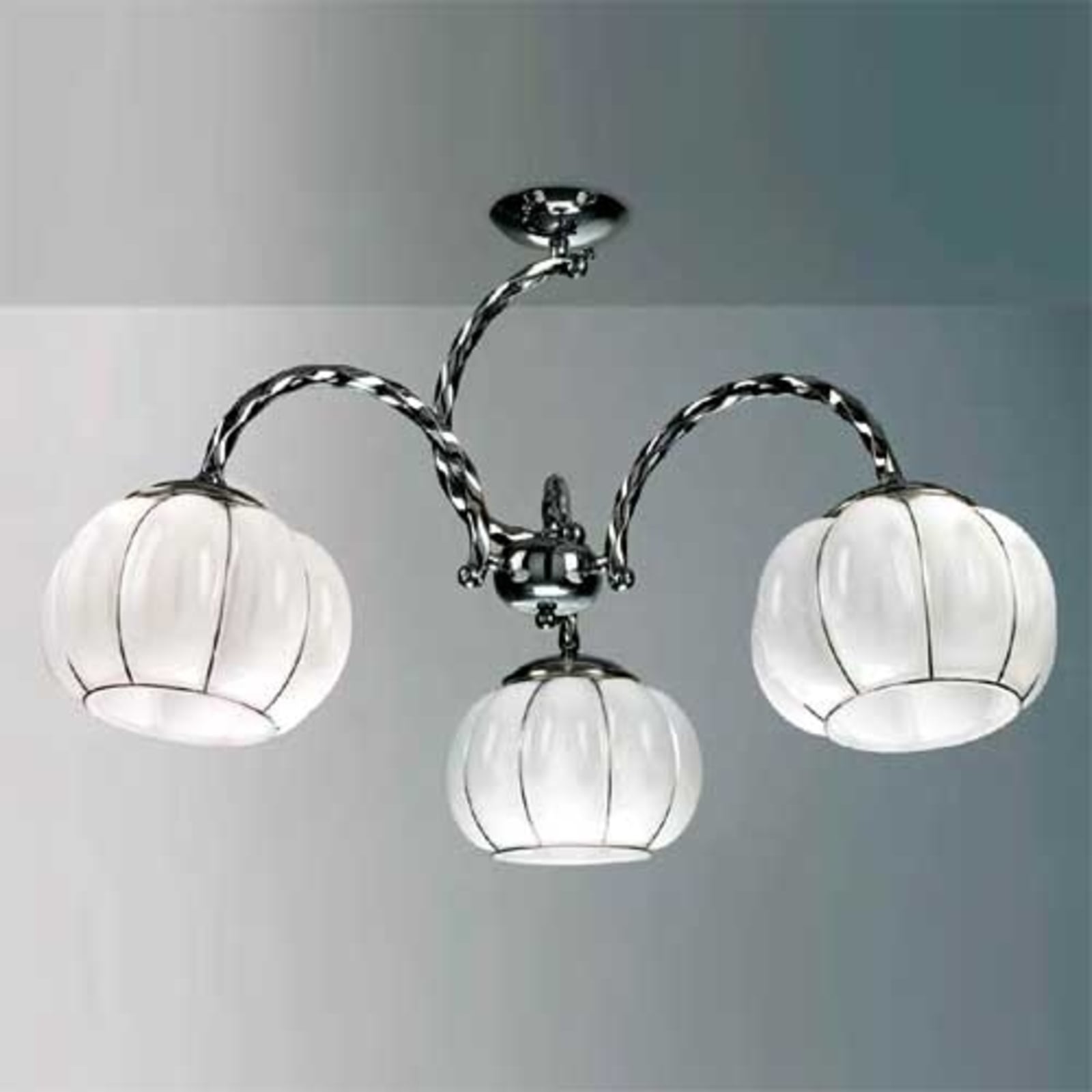 Siru Elegant NUVOLA ceiling light, for Living / Dining Room, metal, glass, E27, 100 W, energy efficiency: A++, W: 90 cm, H: 55 cm