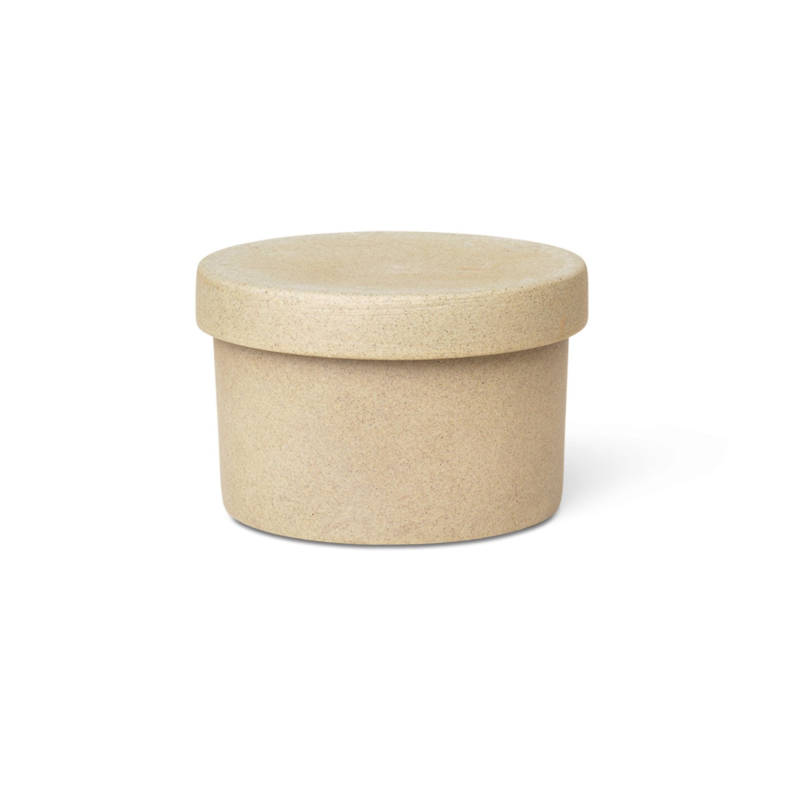 ferm LIVING Bon container, height 6.5 cm, beige, porcelain