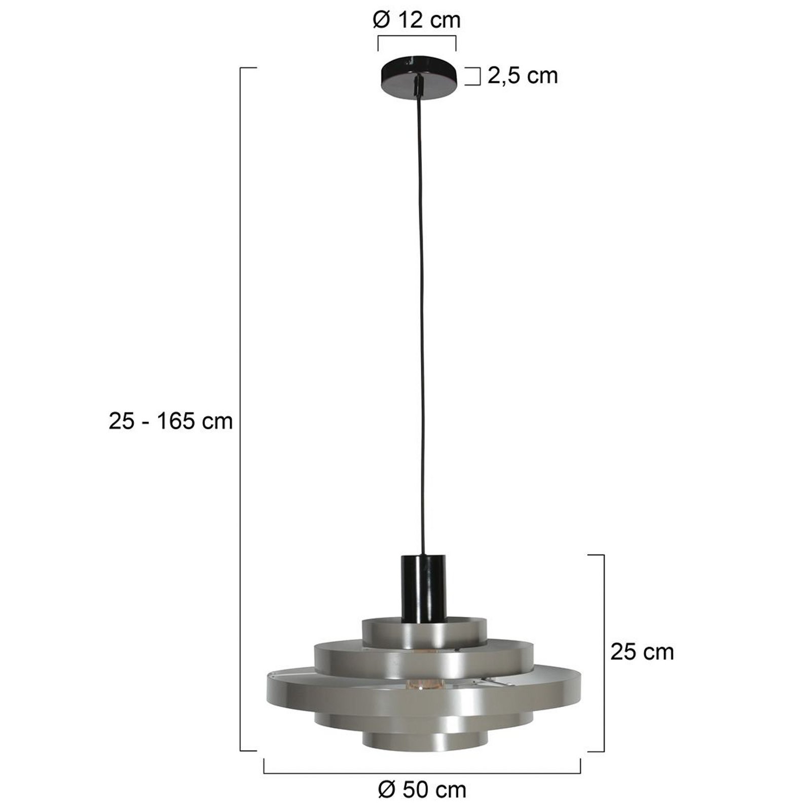 Halo Cirque pendant light, grey, metal, Ø 50 cm, E27