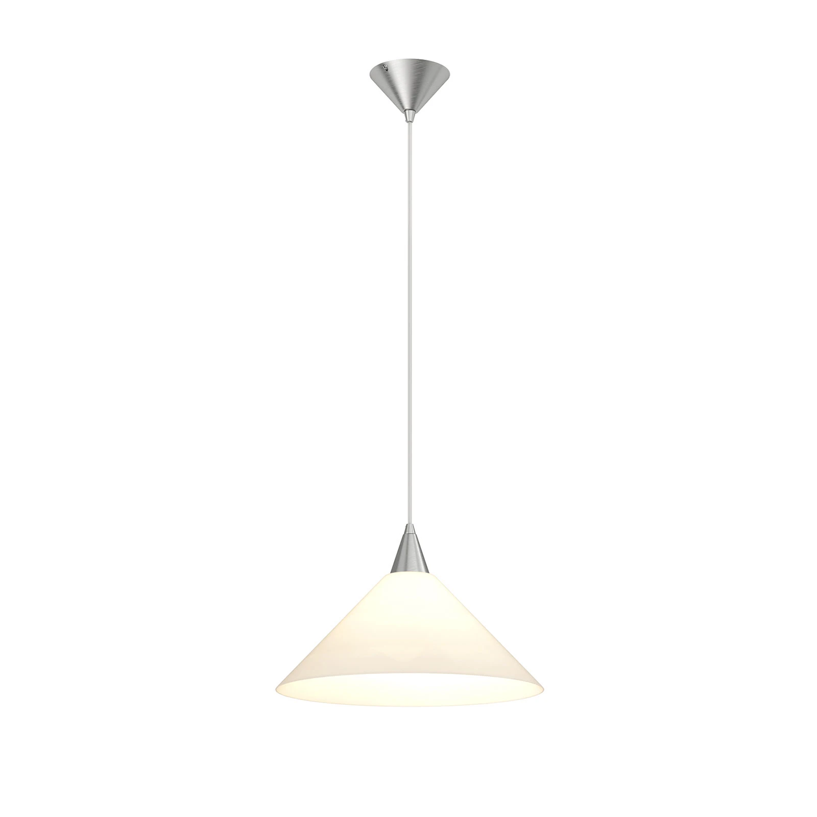 Lindby függőlámpa Petra, fehér, üveg, Ø 40 cm, kúp, E27