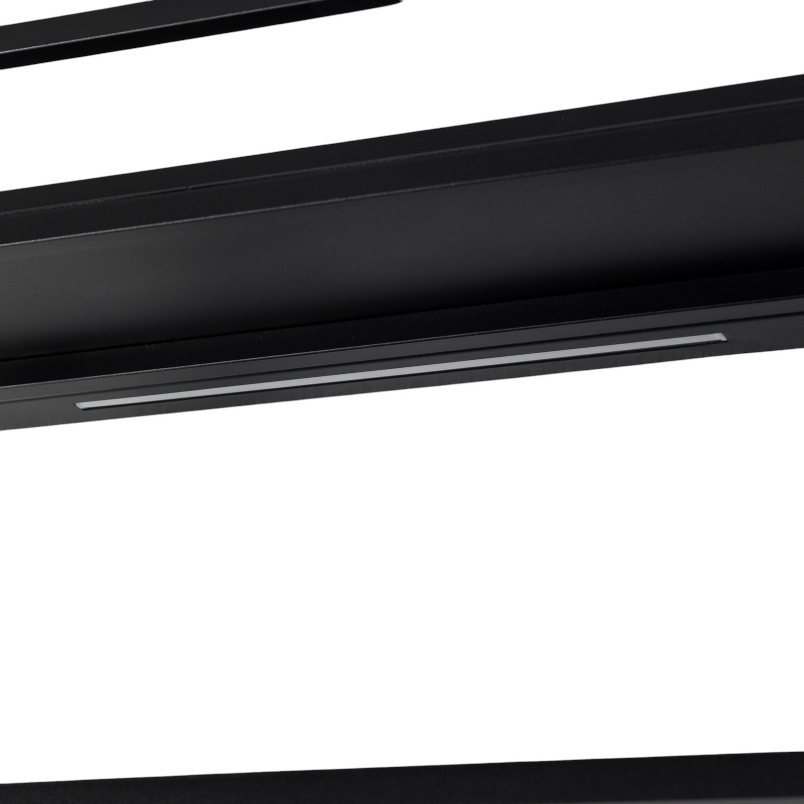 Shelf wall light, black, steel, 60 cm long, 1 x LED