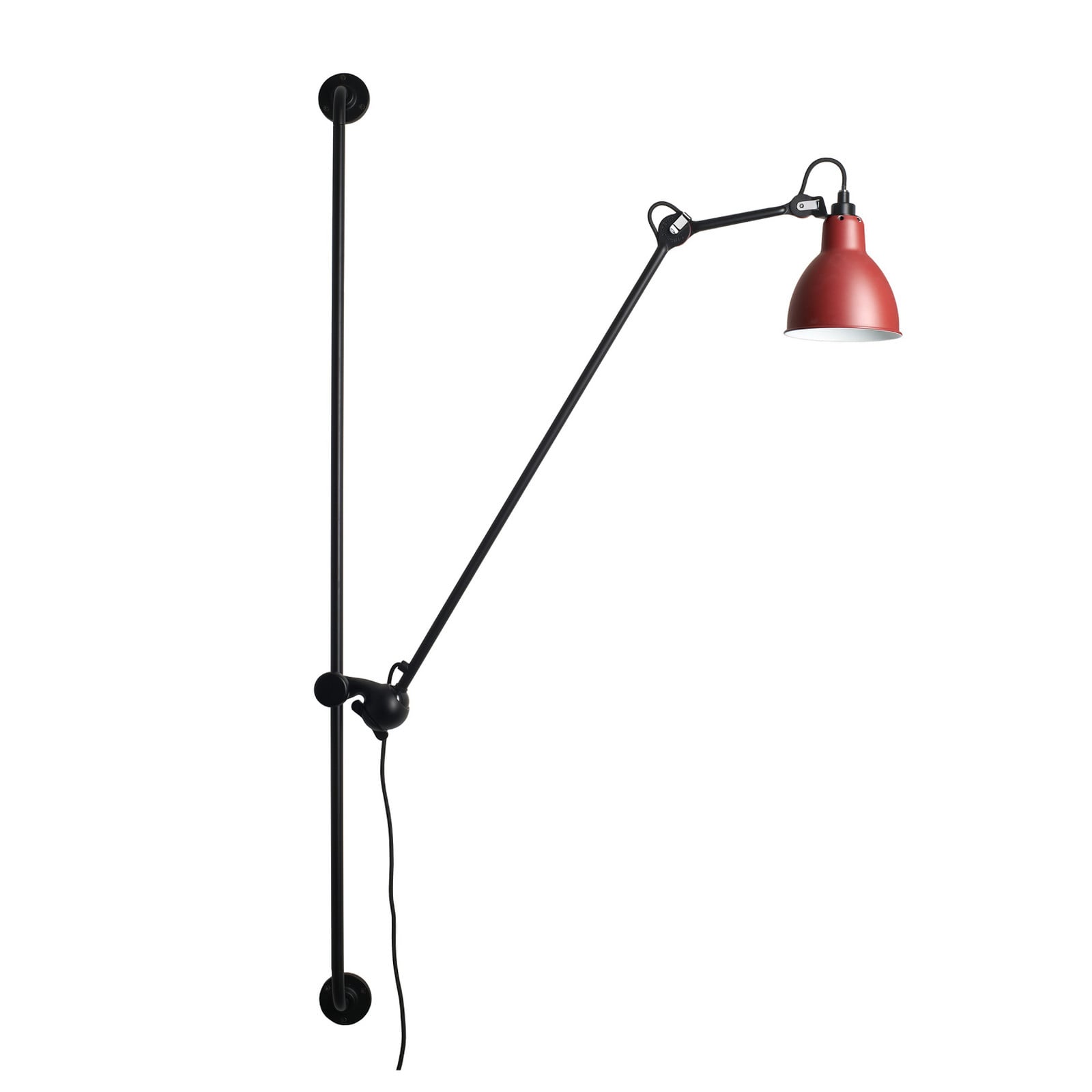214 Væglampe Round sort/rød 214 Round Lampe Gras - Stue - Design - Metal - Med én lyskilde