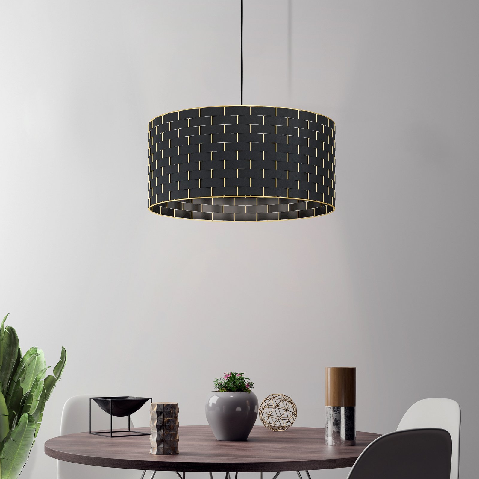 Lampă suspendată Marasales din material textil, Ø 55 cm