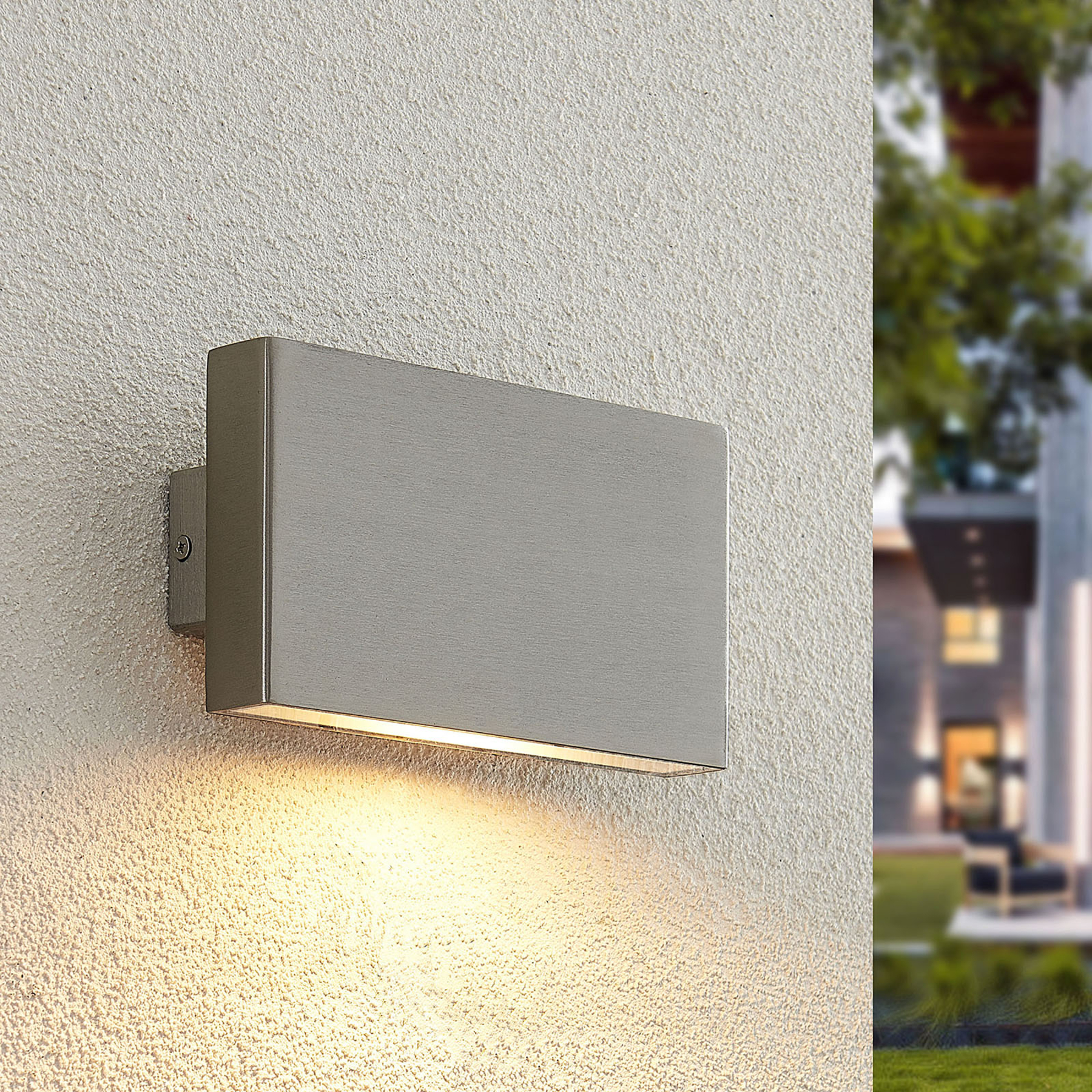 Arcchio Ploski wall lamp 1-bulb 18 cm stainless steel, stainless steel, plastic, 8 W, energy efficiency: A, W: 18 cm, H: 10 cm