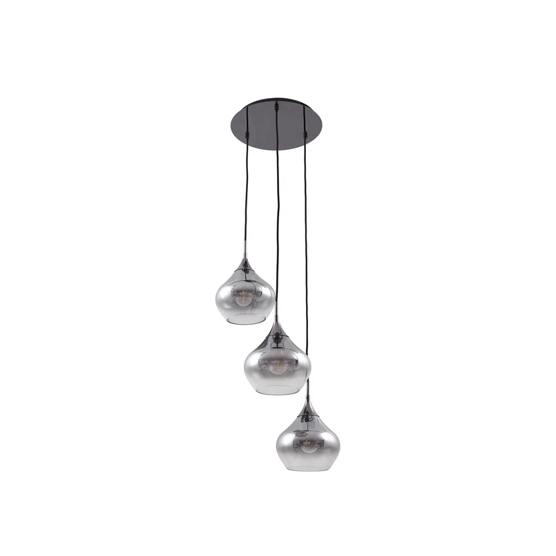 Lucande – Jarven 3 Cluster Pendelleuchte Rauch Grau