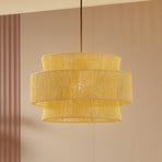 Lampă suspendată Lindby Anuva, naturală, hârtie, Ø 45 cm