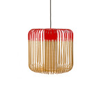 Candeeiro suspenso Bamboo M, vermelho, Ø 45 cm - Forestier