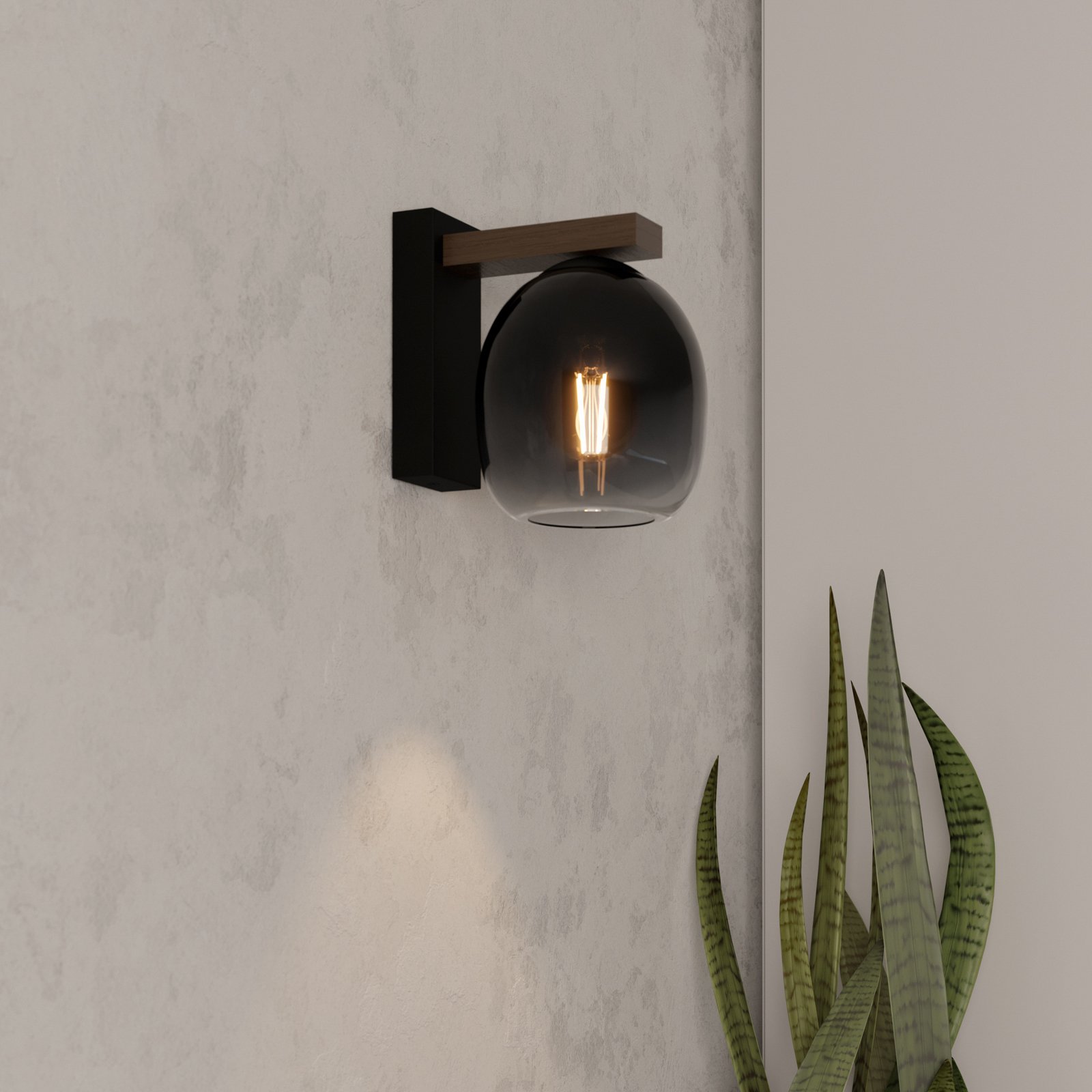 EGLO Filago stensko svetilo iz dimljenega stekla z eno svetilko