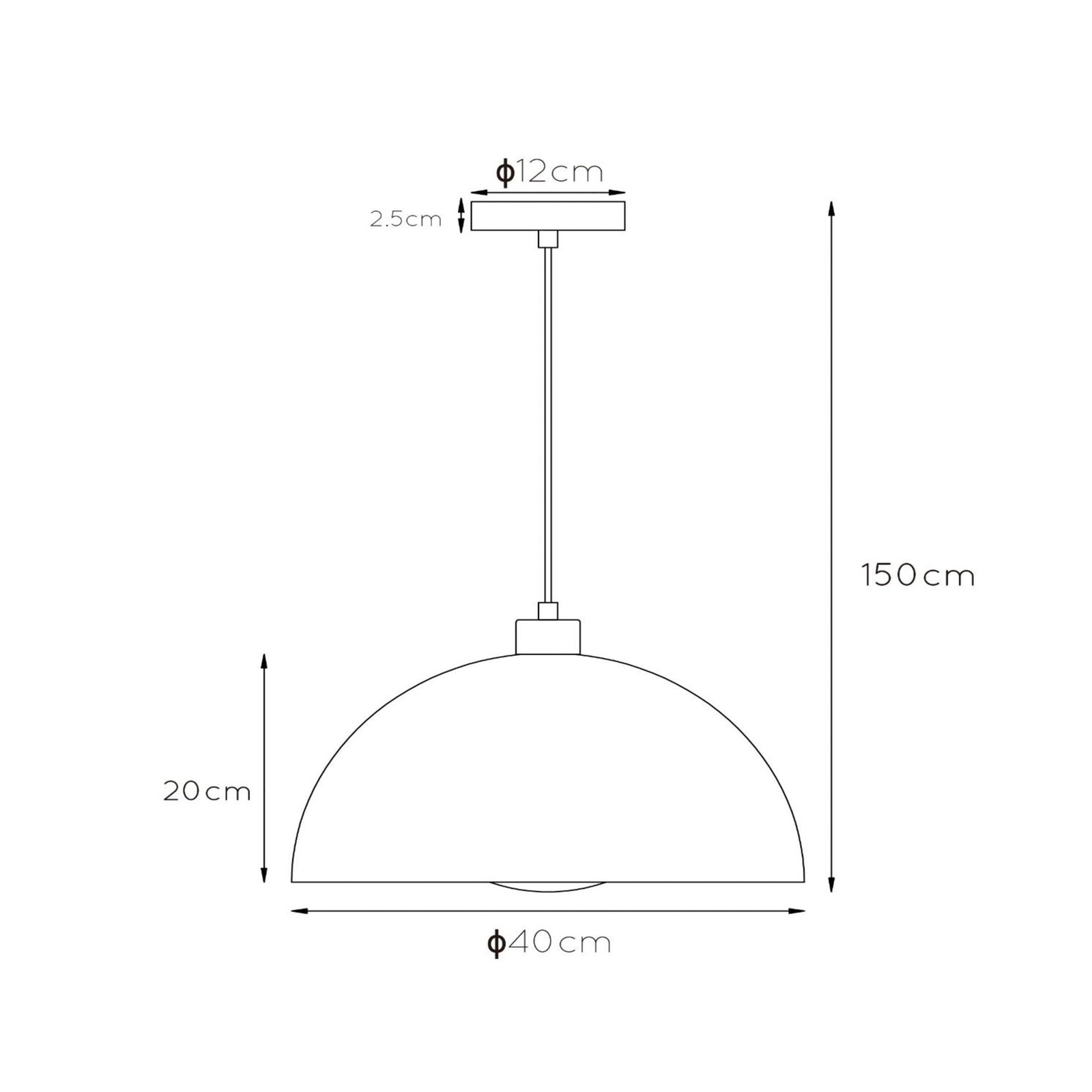 Suspension Siemon en acier, Ø 40 cm, noire