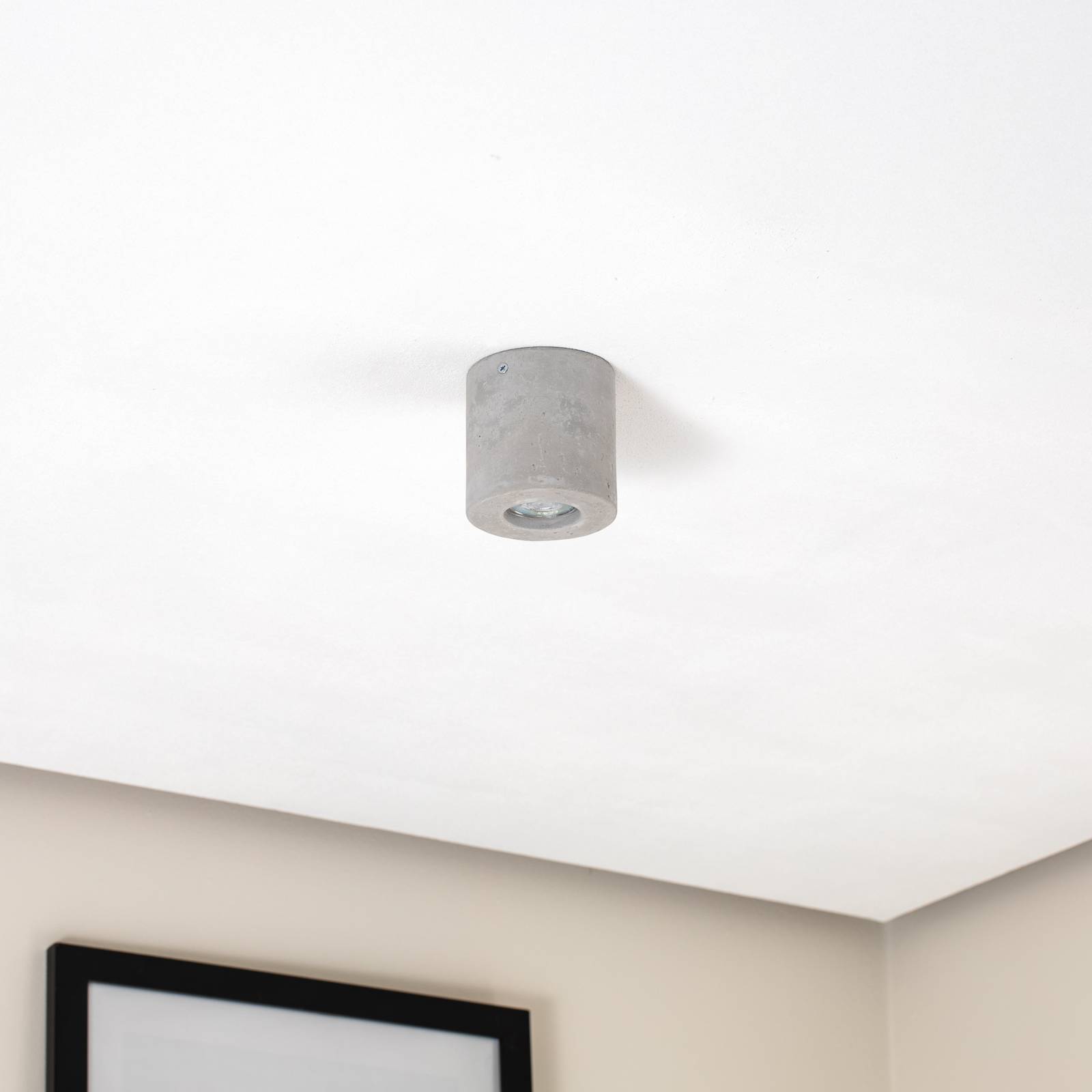 Lampa sufitowa Ara jako betonowy cylinder Ø 10 cm
