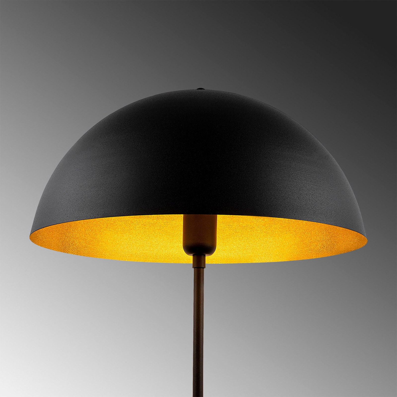 Lampadaire Can-NT-113-1, noir métal trépied, hauteur 170 cm