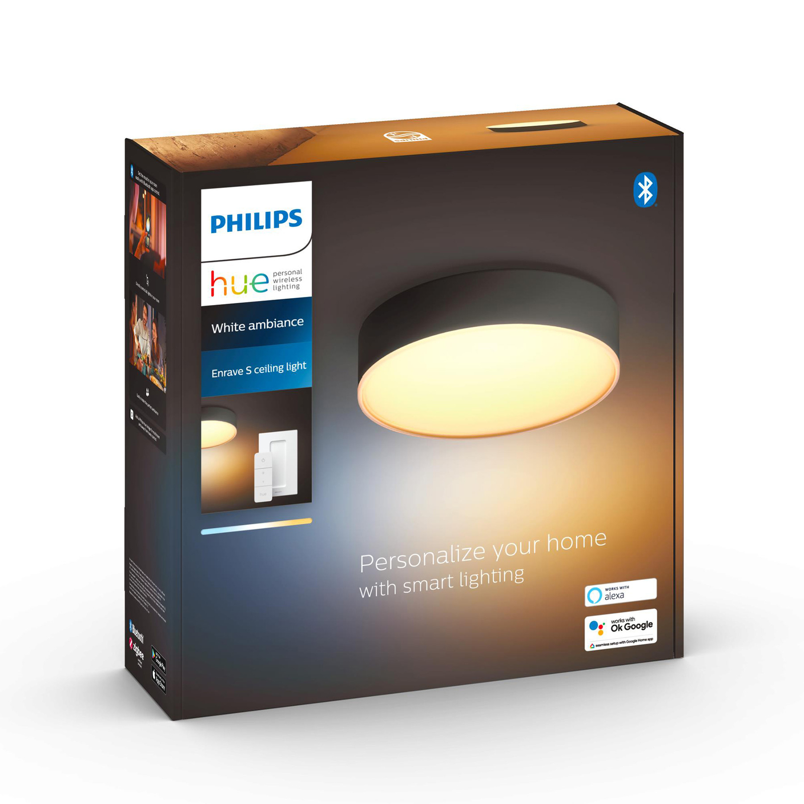 Philips Hue Enrave Lámpara de techo LED 26,1 cm negro