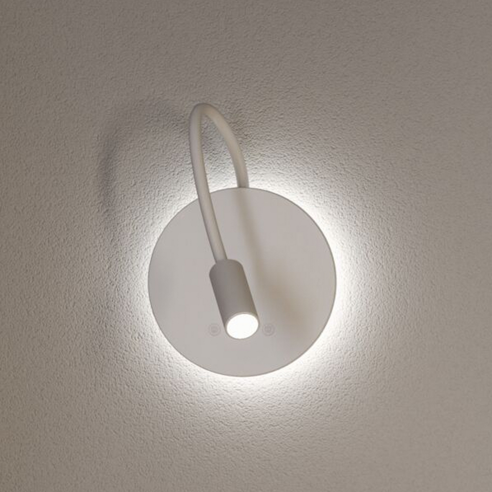 Miora LED-væglampe med batteri, hvid, fleksibel arm, dæmpbar