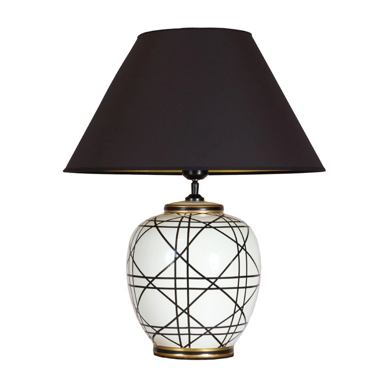 PR Home Stolní lampa New York, černá, výška 45 cm, keramika
