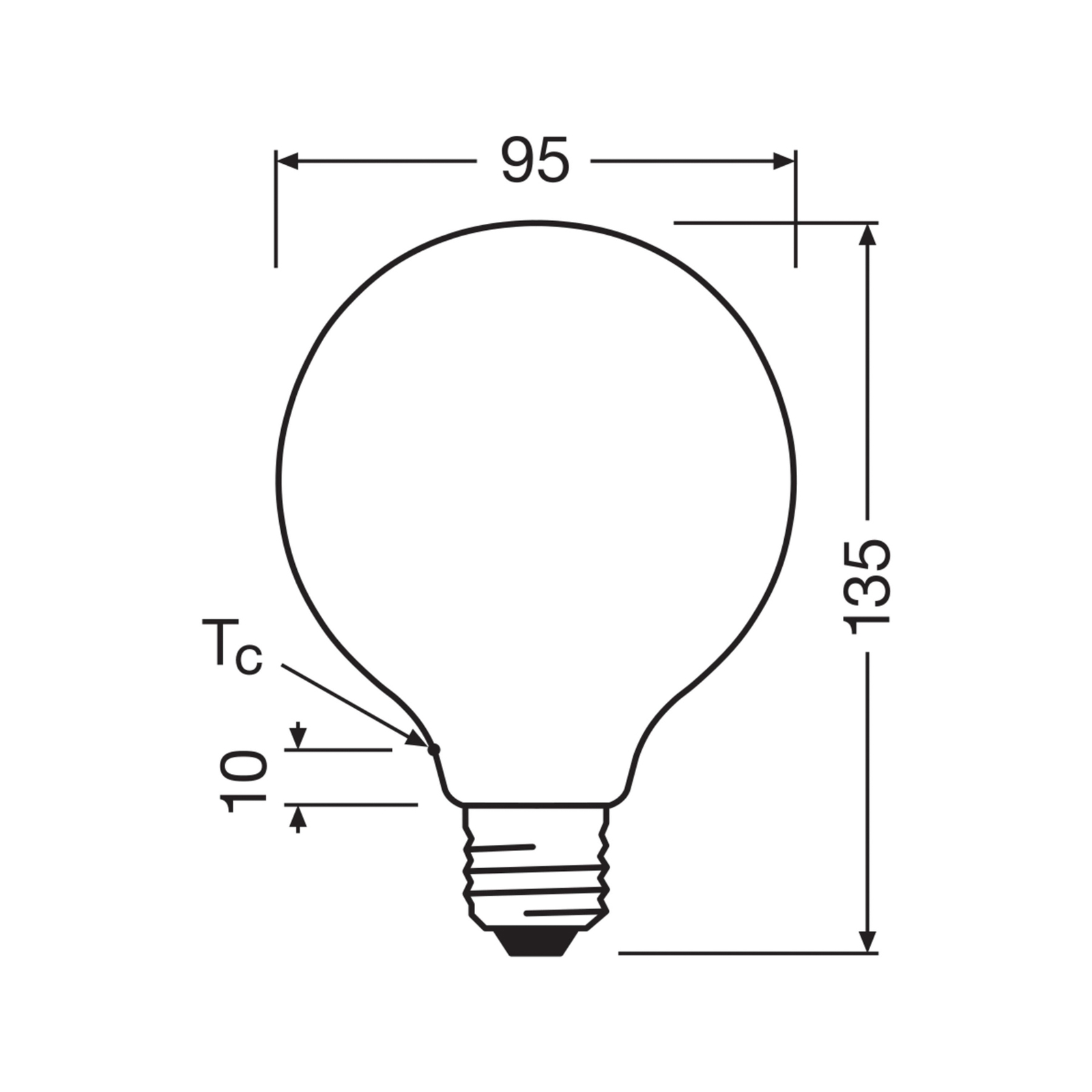 OSRAM LED žarulja Globe G95 E27 5W mat 4.000K