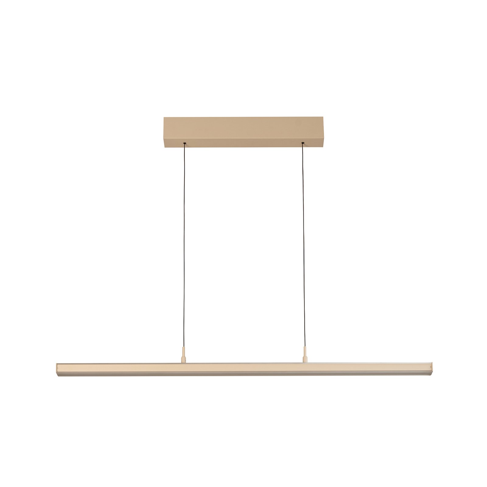 Lámpara colgante LED Valeno, arena, longitud 115 cm, CCT, regulador táctil Lámpara colgante LED Valeno, arena, longitud 115 cm, CCT, regulador táctil