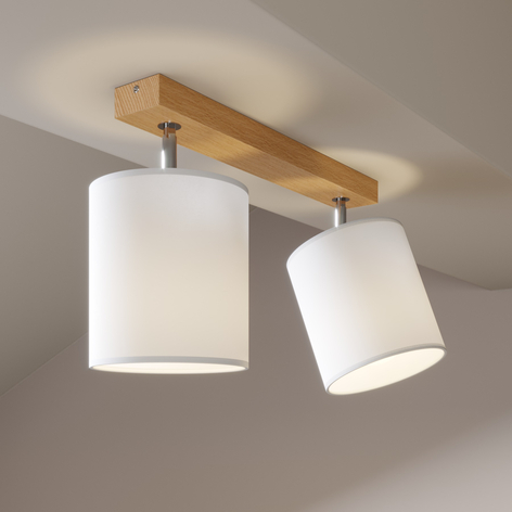 Spot pour plafond Corralee blanc à 2 lampes