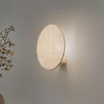 Puls wall light, jute shade, natural brown, Ø 30 cm
