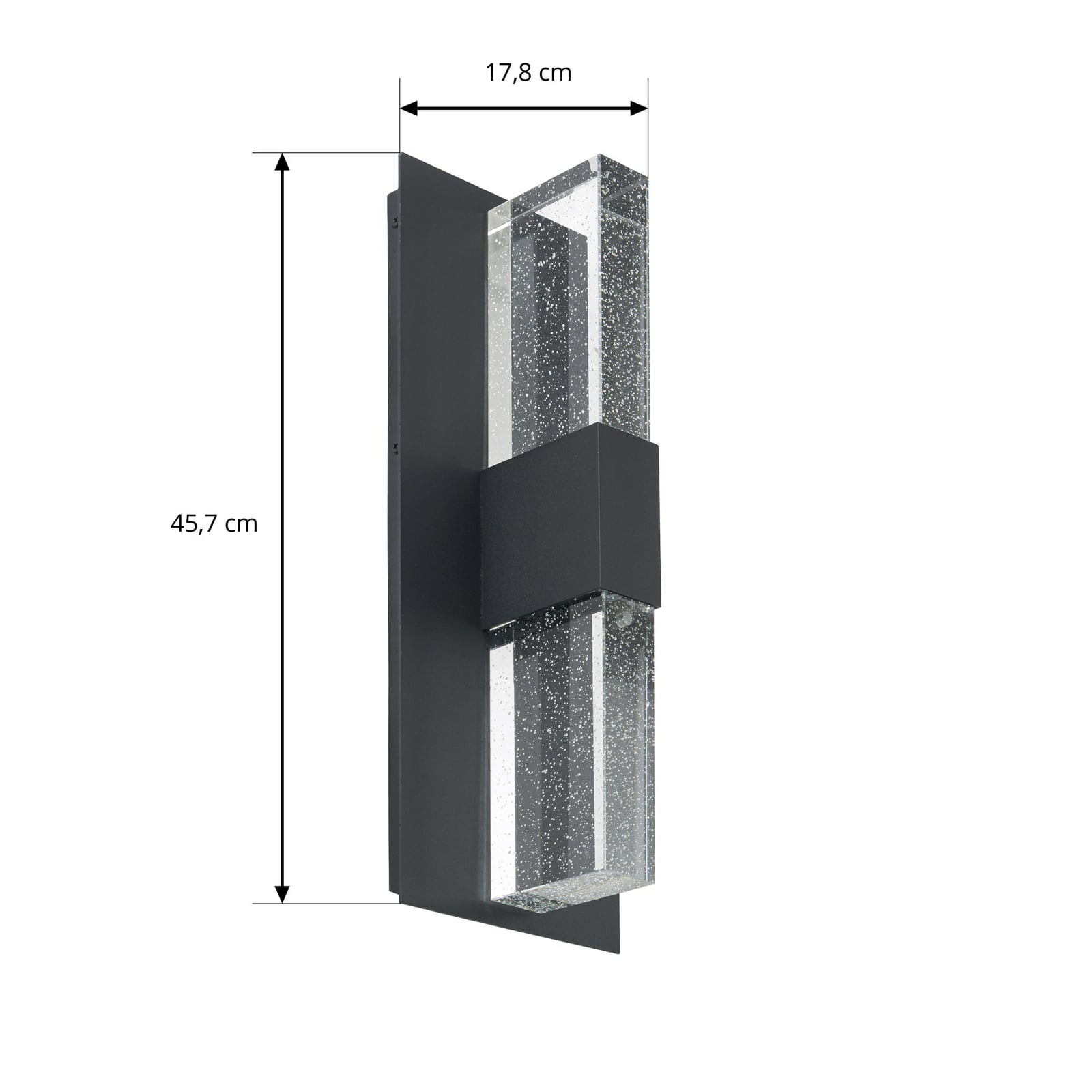 Velune LED-Außenwandlampe, anthrazit/klar 46cm CCT - Lucande