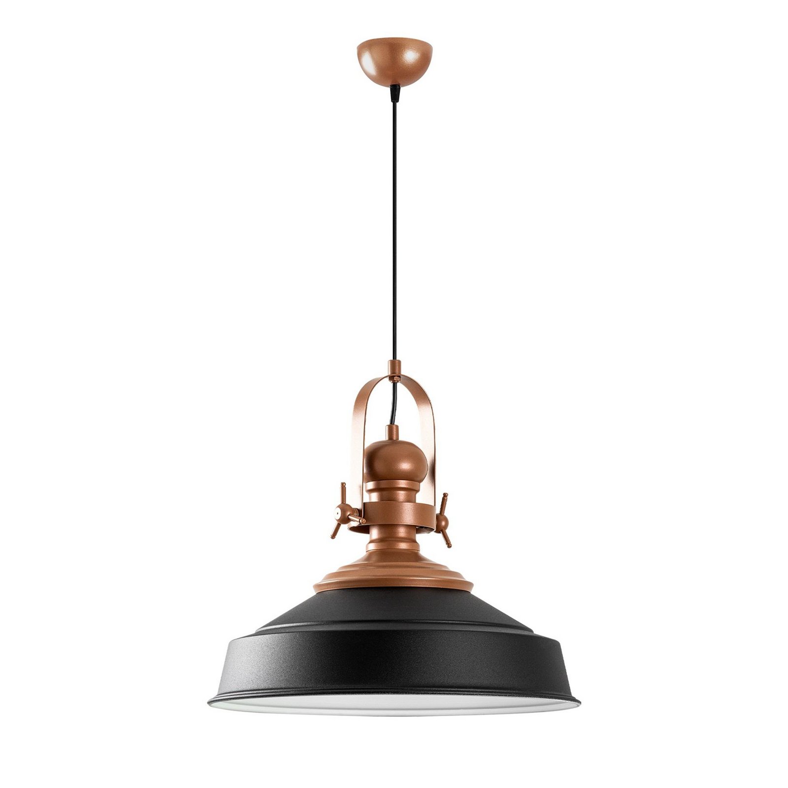 Craft pendant light, black, metal, Ø 41 cm, E27