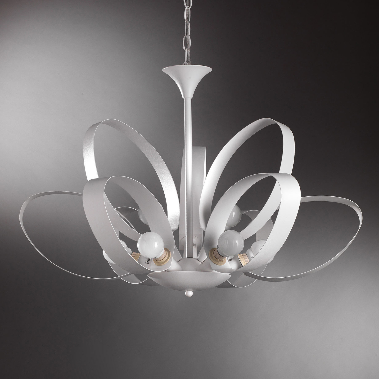 ONLI Serena hanging light, nine-bulb, white | Other metals