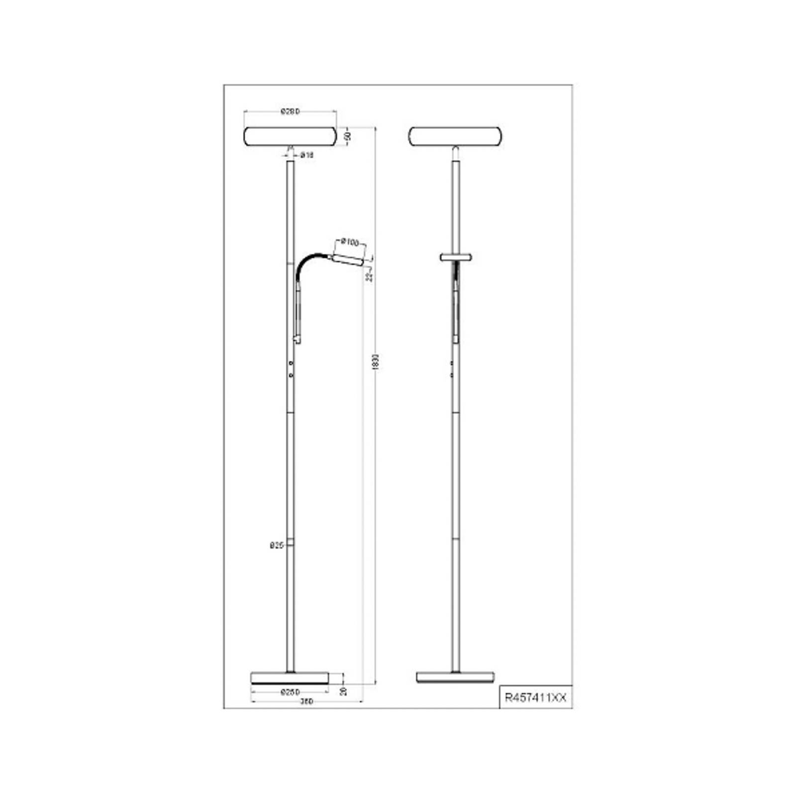 LED-Stehleuchte Palermo, nickel matt, Fernbedienung, Memory günstig online kaufen