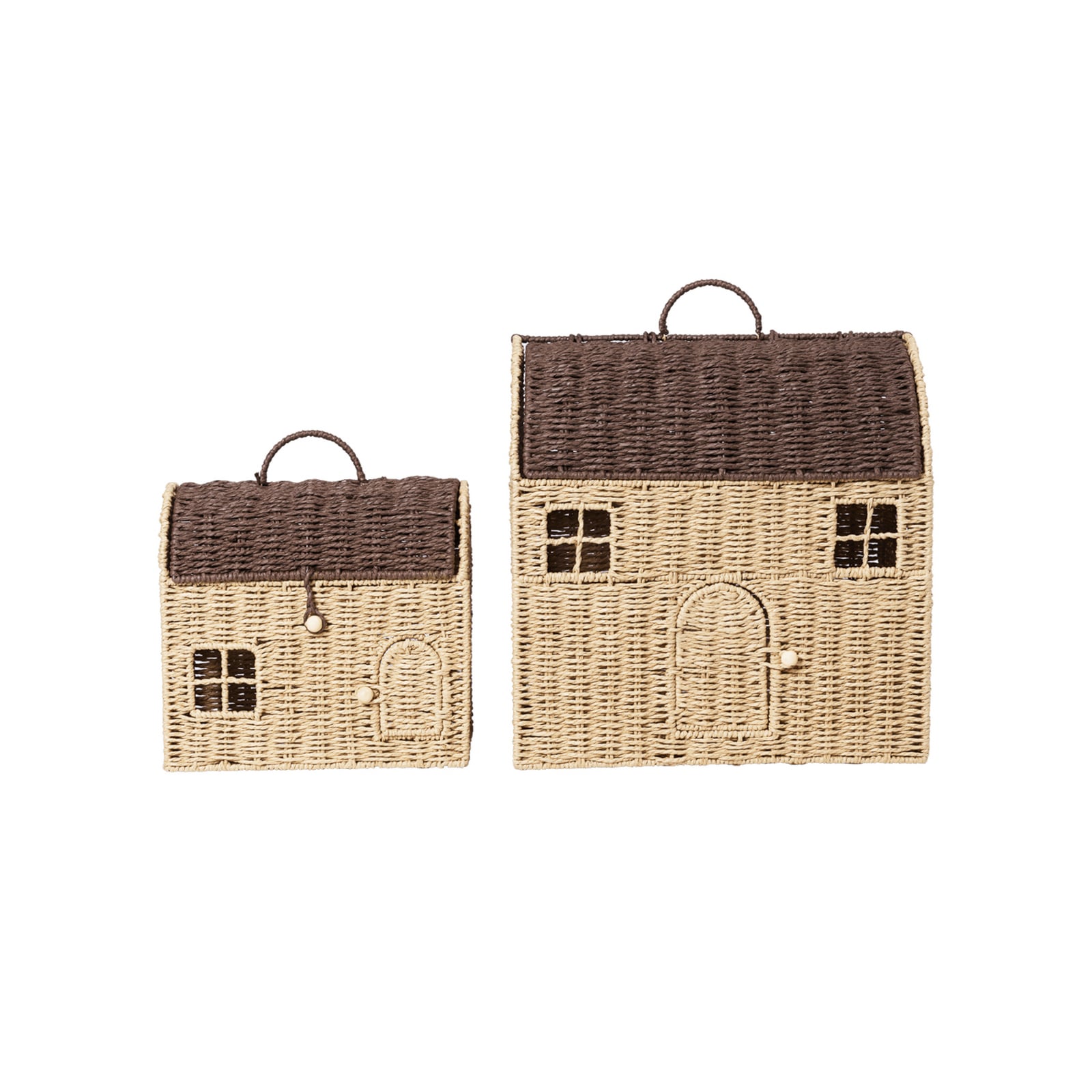 Casu Korb, braun, 2er-Set, Papier/Metall - ferm LIVING Casu Korb, braun, 2er-Set, Papier/Metall - ferm LIVING