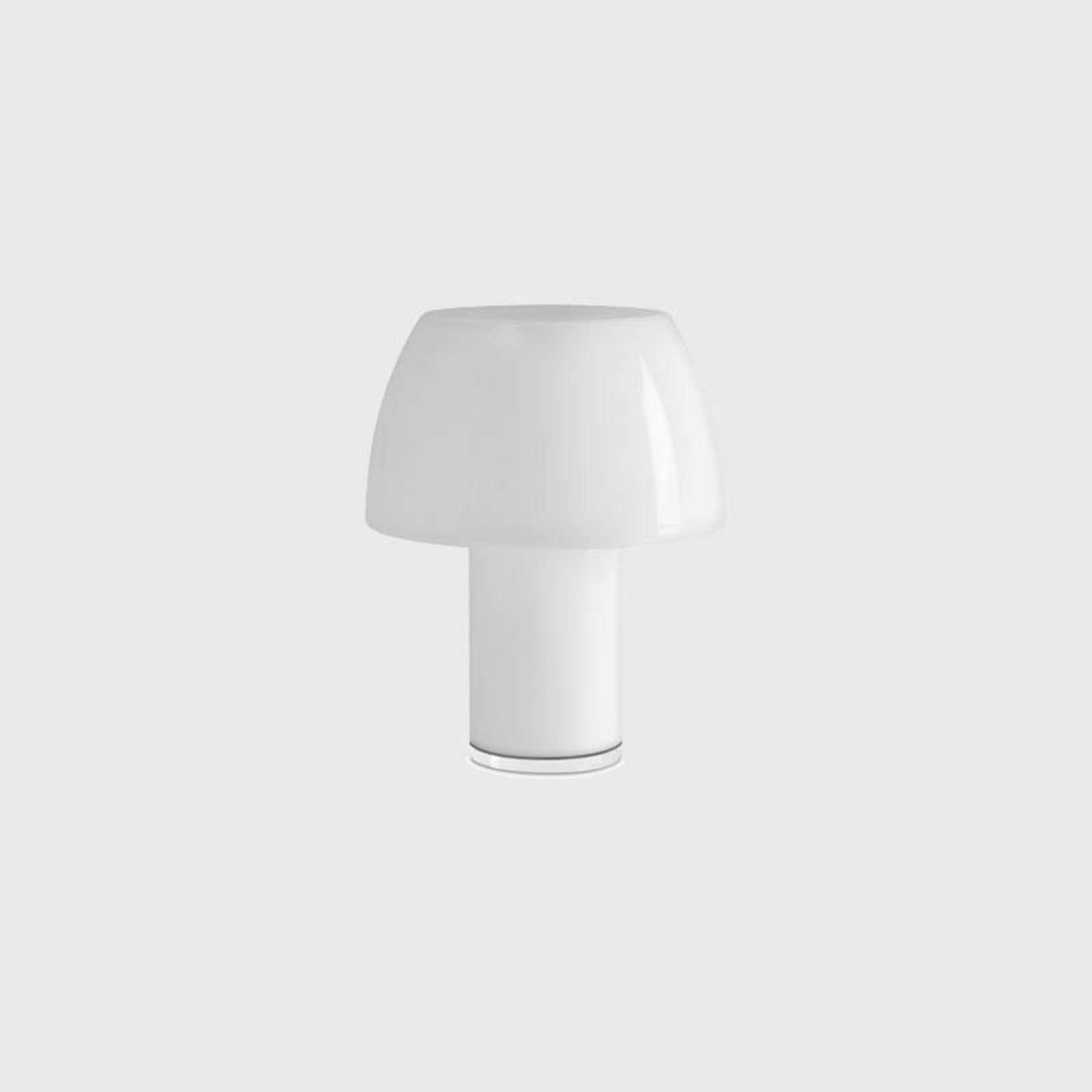 Nemo lampa stołowa LED Lorosae, biała, szkło, IP54, USB