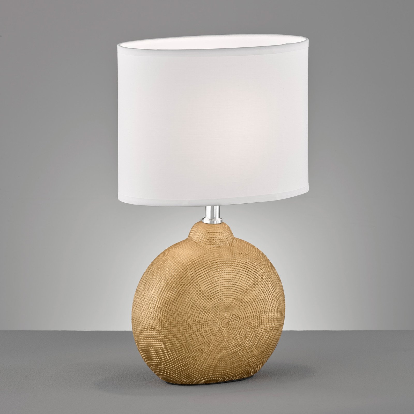 Foro table lamp, gold base, white lampshade