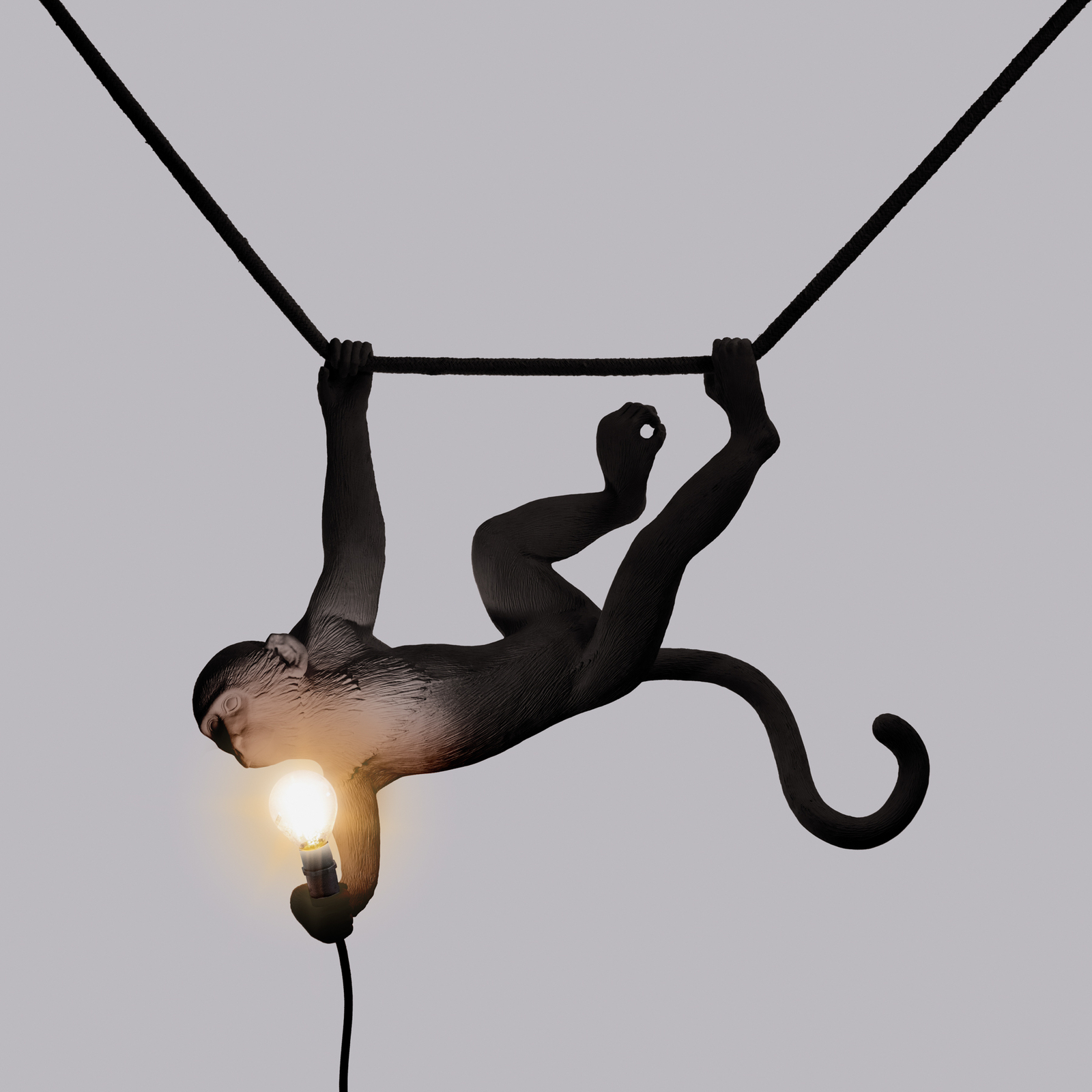 Suspension LED Monkey Lamp oscillante noire