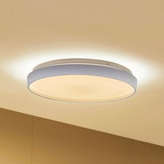 Lindby Smart LED kattovalaisin Mirren, valkoinen, metalli, CCT, Tuya