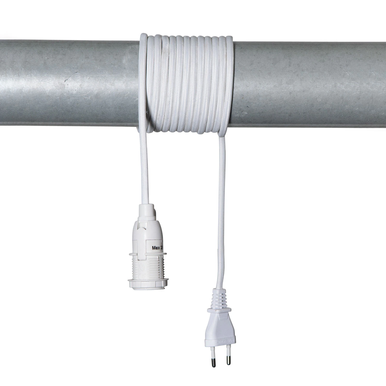 Set 2 Portalampada E14 Con Interruttore E Cavo 1,8 M, Spina UE Bianca Per Lampade A Sospensione, Sale E Soffitto