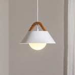 Hanglamp Funda, wit, Ø 30 cm, 1-lamp, metaal/glas