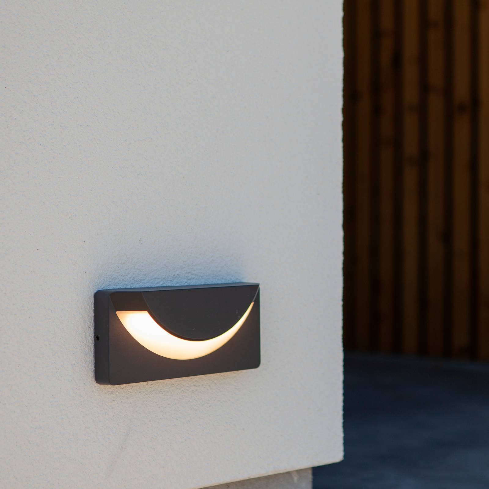 Kinkiet zewnętrzny LED LUPS, ciemnoszary, szerokość 23 cm, IP54