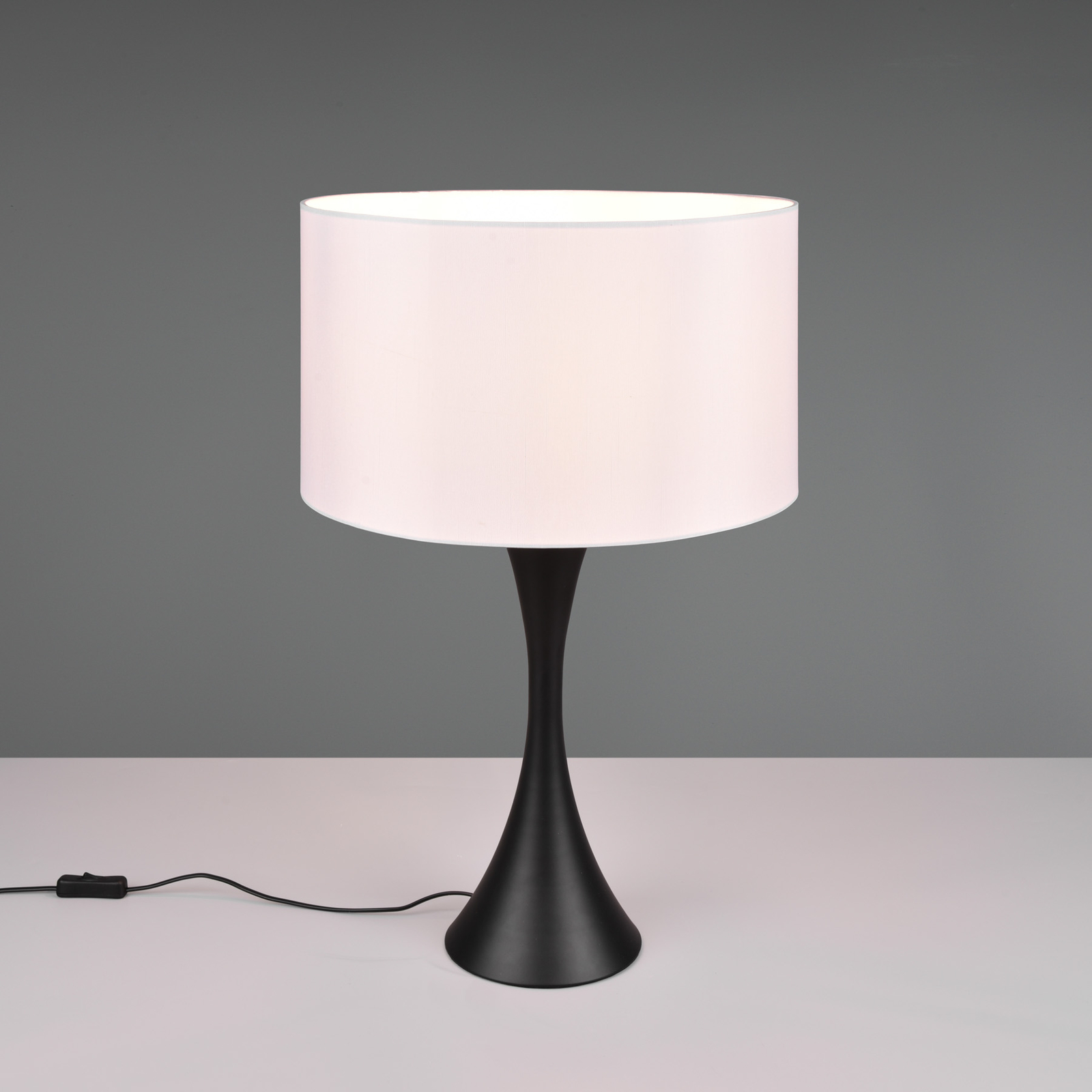 Sabia table lamp, Ø 40 cm, white/black