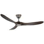 ECO GENUINO ceiling fan, chrome/walnut, 152 cm - CasaFan