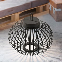 JUST LIGHT. Akuba LED laualamp must 33 cm bambus, laetav LED laualamp