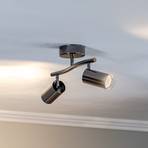 Faretto soffitto Spotte, nero-cromo, 2 luci