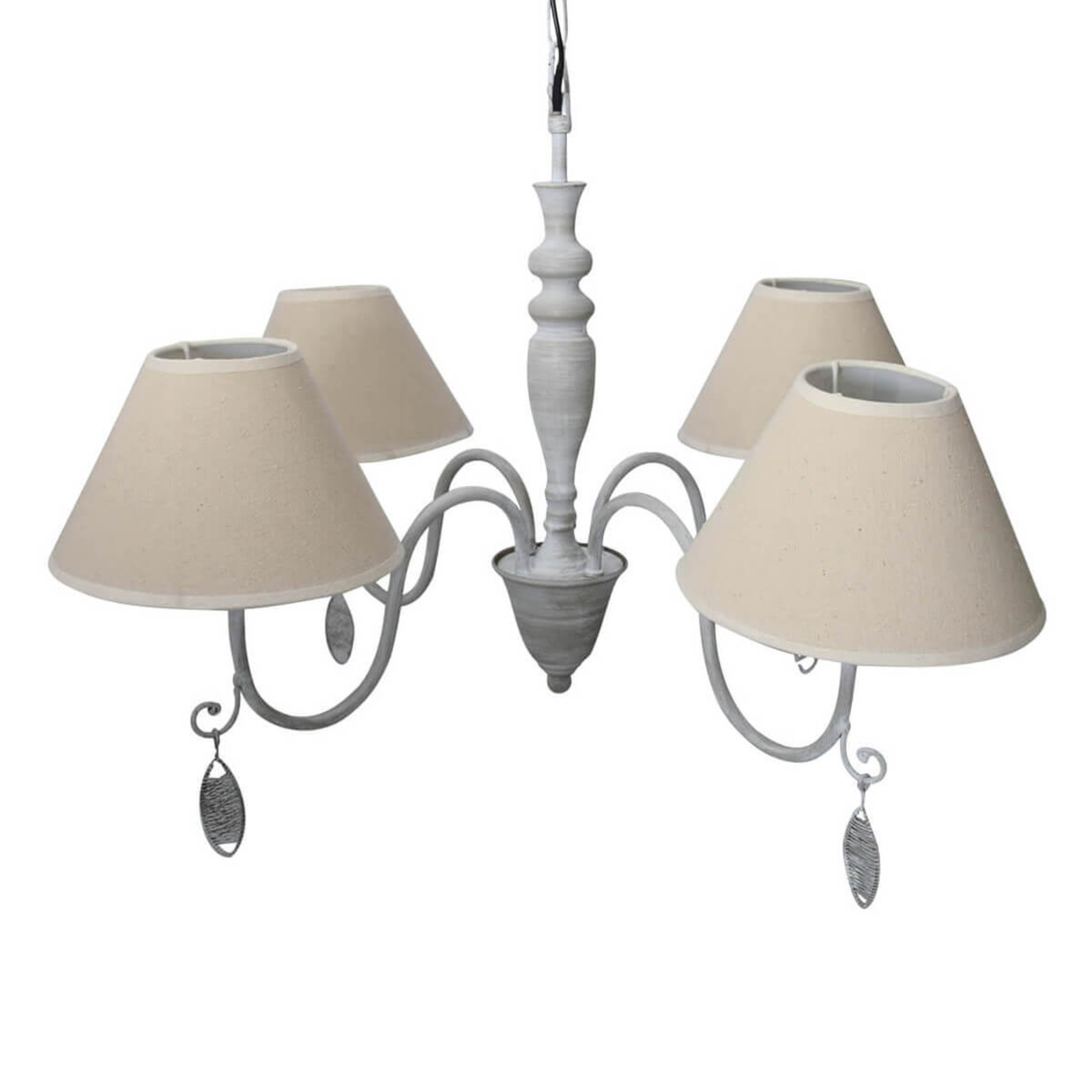 4-lamps hanglamp Merle met textielkappen