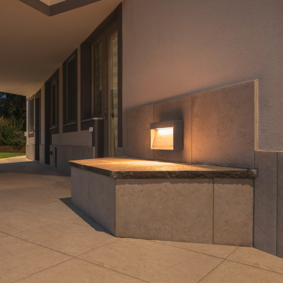 SLV Concreto LED LED-utomhusvägglampa L IP65 ljusgrå, grå från SLV