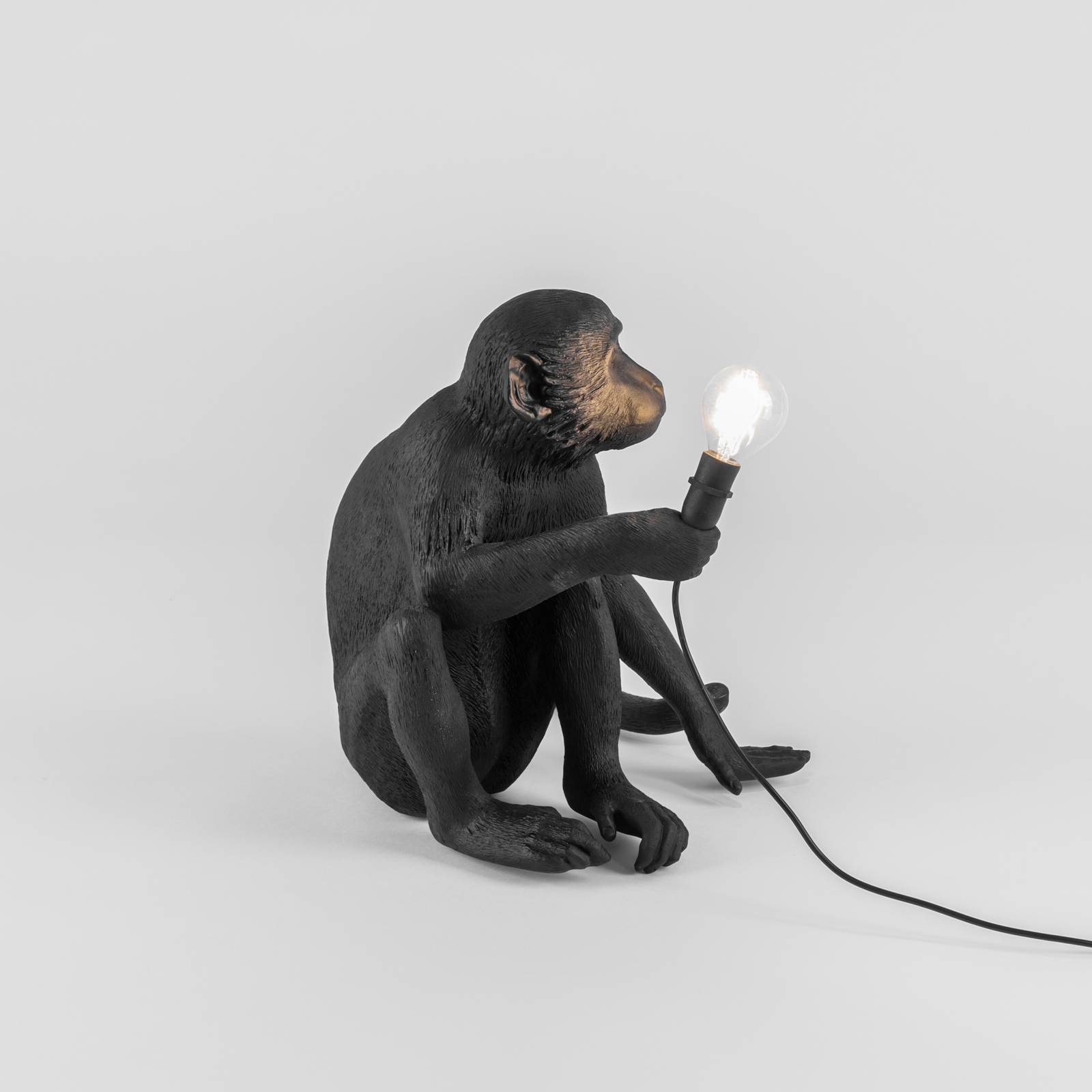 Lampa tarasowa LED Monkey Lamp siedząca czarna