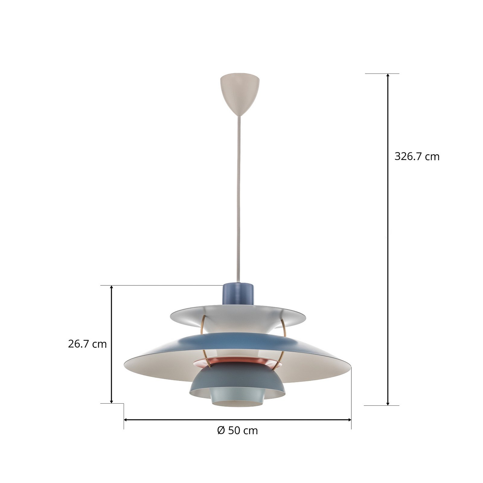 Louis Poulsen PH 5, suspension de designer bleue