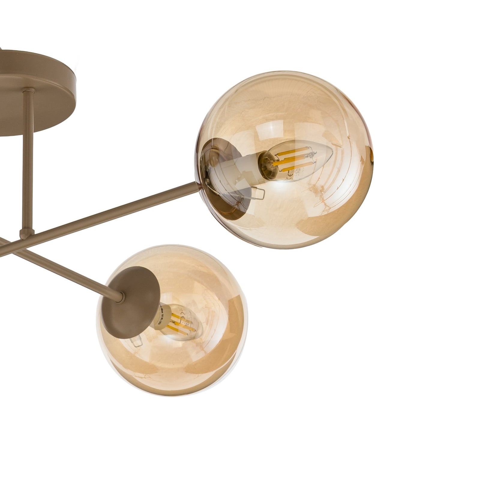 Plafoniera ROMA, beige, lunghezza 75 cm, a 4 luci, vetro/metallo Plafoniera ROMA, beige, lunghezza 75 cm, a 4 luci, vetro/metallo